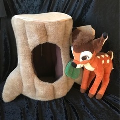 大きめ切り株　& ディズニー　バンビちゃんぬいぐるみセット