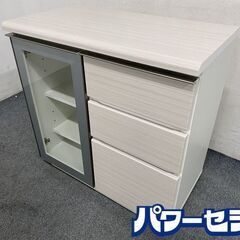 高年式!2023年製! ニトリ/NITORI サイドボード ポスティア80 WH 現行モデル ホワイト ハイグロス 中古家具 店頭引取歓迎 R7619