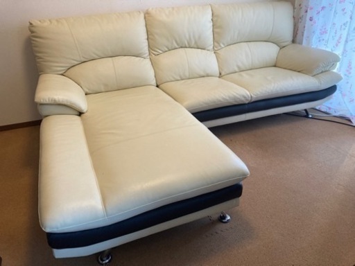 本革 右カウチソファ/ホワイト(YAMADA) 9,728円