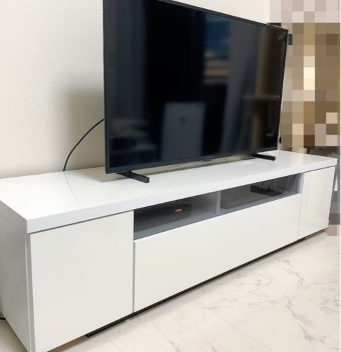 テレビ台、テレビボード、ホワイト、幅140