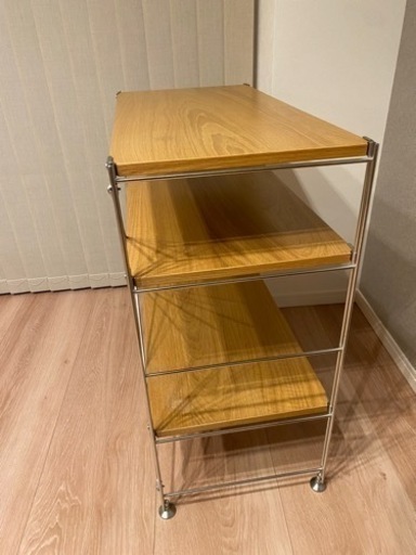 無印良品　ステンレスラック（オーク材棚）