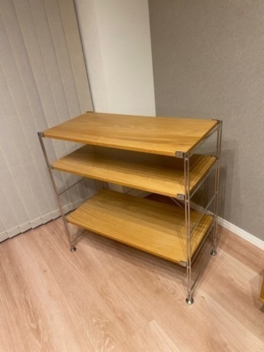 無印良品　ステンレスラック（オーク材棚）