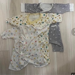 値下げ！ベビー服3点セット　【ミキハウス】長肌着　【コンビ】ロンパース
