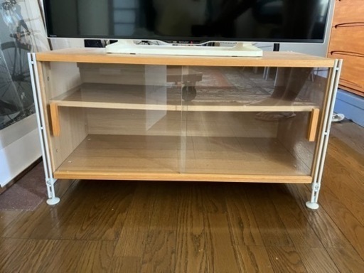無印良品　テレビボード　収納ラック　ガラス扉