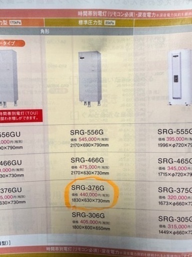 利用約1年の電気温水器！