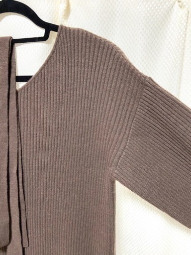 【新品・未使用タグ付き】ETRE TOKYO リブサイドスリットニット モカ