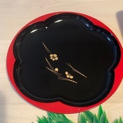 昭和レトロ】お正月 二段重 おせち用飾り 南天 バラン お盆 【和雑貨】の画像