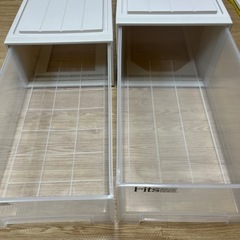 衣装ケース　Fits 押入れ用　2つセット（フィッツケース　ロング　カプチーノ）の画像
