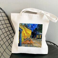 バッグ 鞄 ゴッホ 夜のカフェテラス キャンバス トートバッグ ...