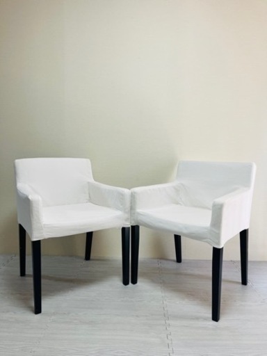 美品IKEA アームレストダイニングチェア 2脚セット 直接引き渡し限定！IKEA アームレスト付きチェア 2脚セット IKEA