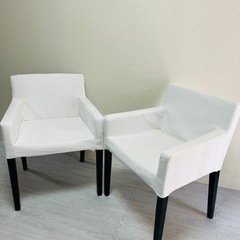 引越しの為11/4(土)処分‼︎ ※お値下げ "¥3000→¥2500→¥2000"IKEA/イケアのNILS チェア アームレスト付(白) ×2脚の画像
