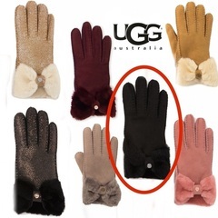 ugg 手袋　ムートン　革