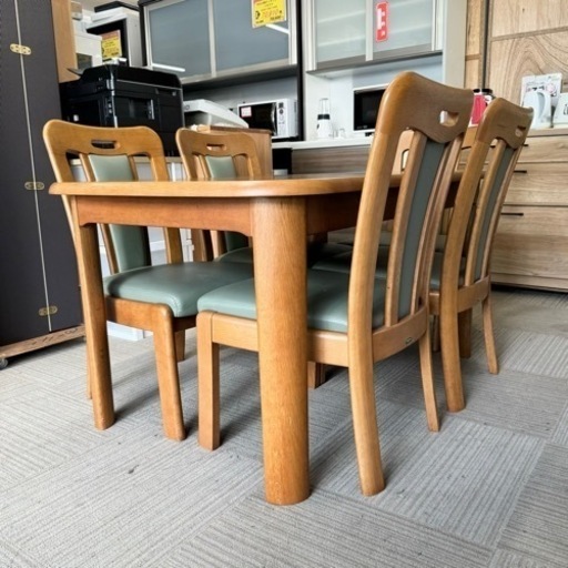 【超美品‼️】総額58万♪ 超高級 マルニ木工 伸長式5人掛けダイニングテーブルセット 4人掛け〜6人掛け 木製ブラウン♪