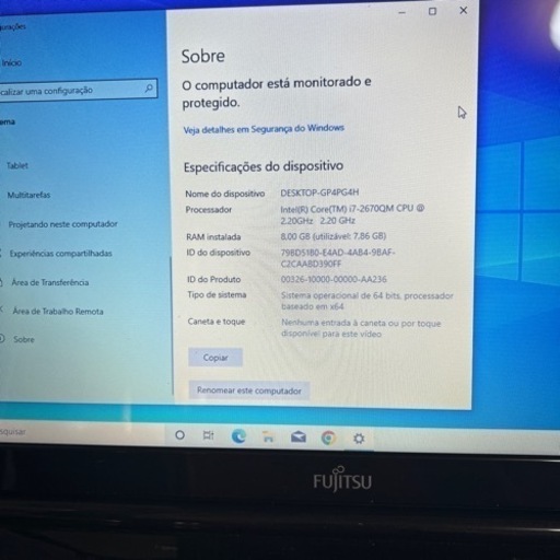 値下げしました。L6 fujitsu i7-2670QM メモリ8GB SSD
