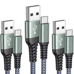 USB Type C ケーブル【3本セット1m/1m/2m】急速充電 断線防止の画像