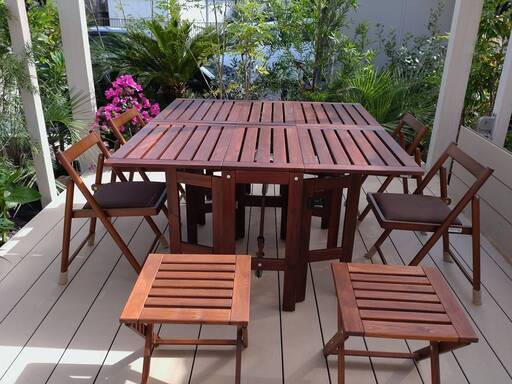 折畳　木製　ガーデンテーブル