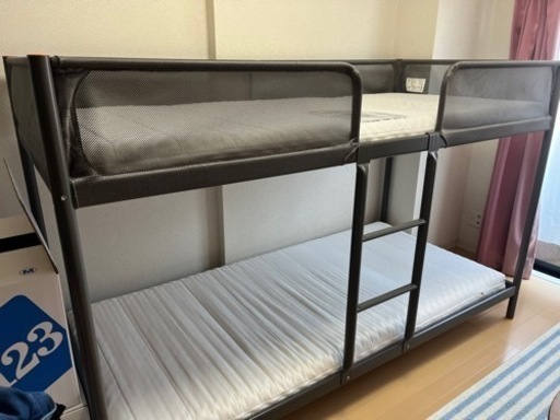 【取引終了しました】IKEA TUFFING トゥッフィング 2段ベッド、モースフルト マットレス×2