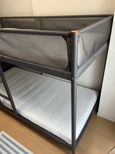 【取引終了しました】IKEA TUFFING トゥッフィング 2段ベッド、モースフルト マットレス×2