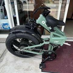 【超美品‼️】定価286,000円♪ E MOTORAD EMエクスプローラー 折りたたみ電動自転車 アシスト ファットバイク ミリタリーグリーン♪の画像