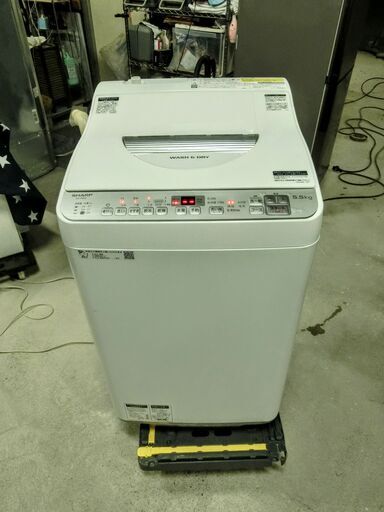 SHARP 全自動洗濯乾燥機 洗濯機 一人暮らし 5.5kg洗い 3.5kg乾燥 ES-TX5C-S 2019年製