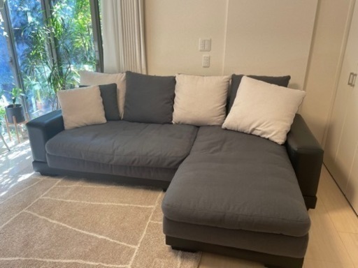 ニトリ　キングダム3KD 布張り　カウチソファ　ソファー　3人がけソファー