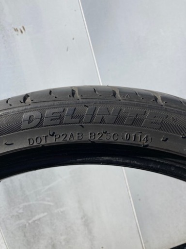 2014年製 溝有り DELINTE THUNDER D7 245/35ZR19 97W XL 2本/札幌市手渡し可/中古オンロードタイヤ(夏タイヤ) F 検) 245/35R19 2本セットDELINTE THUNDER D7 245⁄35R20 (ゲンテン) 西川越のタイヤ