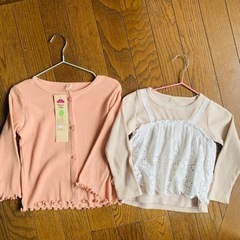 サイズ95 オーガニック　カーディガン・トップス　2点セット
