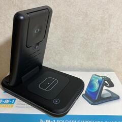 【多機能】♦️折り畳み可能♦️スタンド型♦️ワイヤレス充電器♦️置くだけ充電　3in1の画像