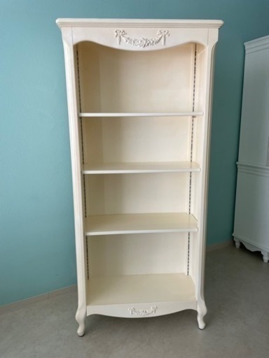 シェルフ　棚　アンティーク調　白　かわいい　姫