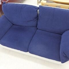 北海道 千歳市/恵庭市 HUKLA/フクラ 2人掛けソファ CLIVIA/クリビア T043 ネイビー×アイボリー 2Pソファ 家具の画像