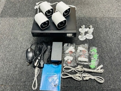 【Sri】防犯カメラ 4台セット NVS005-SH034B 8chNVRキット 移動検出アラーム PoE対応 500万画素