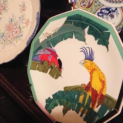 レトロ 絵皿  楽園 鳥🦜の画像