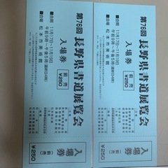 長野県書道展覧会　入場券2枚の画像