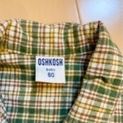 OSHKOSH シャツ　ズボンセット　60センチ チェック柄の画像