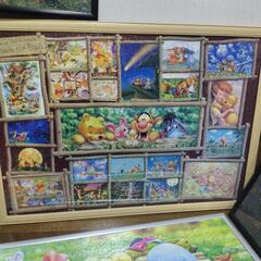 パズル ディズニー プーさん ジグソーパズル 完成品 額縁 フレーム付  4枚 の画像