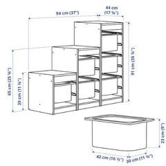 定価17,800円　70％off ☆彡【 IKEA / イケア 】 TROFAST トロファスト 収納コンビネーション 収納棚 収納ボックス バーチ材合板 お片付け キッズ こども フレーム のみ ライトホワイトステインパイン 94x44x91 cm 階段 おしゃれの画像