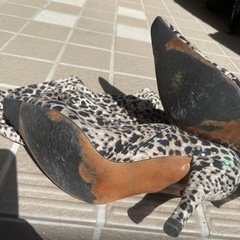 ラメ×豹柄　ソフトブーツ　ミドル丈 24センチの画像