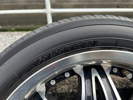15インチ  社外タイヤホイール バリ山 4穴 PCD100 軽自動車