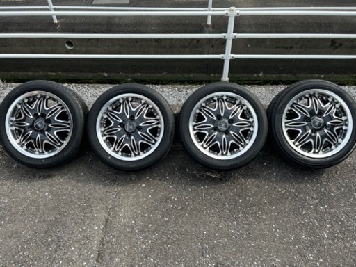 15インチ  社外タイヤホイール バリ山 4穴 PCD100 軽自動車