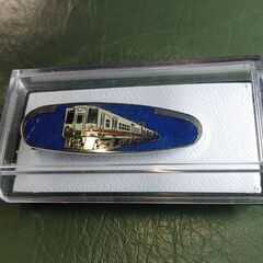 新品未使用☆ネクタイピン　アルゼンチン向ロカ線電車完成記念 OCT.1983 日本連合　鉄道　コレクション　当時物　希少　レア　送料無料の画像