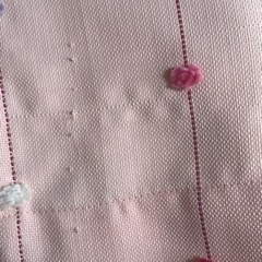 ニトリ カーテンラパン ピンクの画像