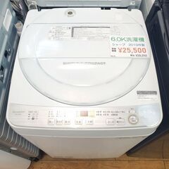 ★洗濯機★6.0K★シャープ★ES-GE6C★2019年製★の画像