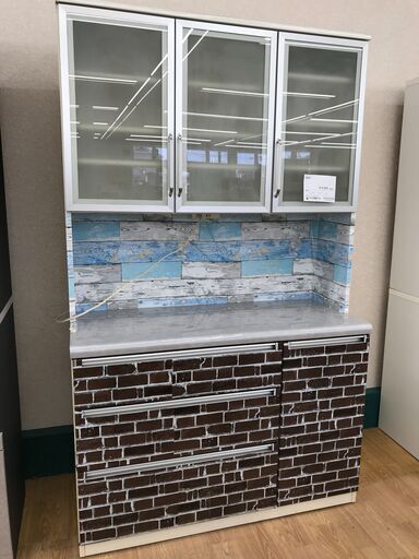 ★ジモティ割あり★  食器棚 ホワイト H199×W121×D51 クリーニング済み KJ3305