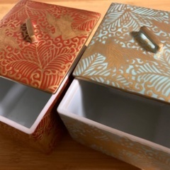 蓋付き　2色揃い清水焼和食器　の画像
