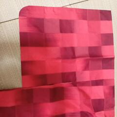 【値下】雨コート　赤　格子柄の画像