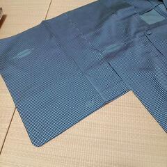 【値下】雨コート　青　ギンガムチェックの画像