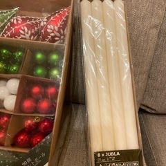 クリスマス　オーナメント＆ロウソクの画像