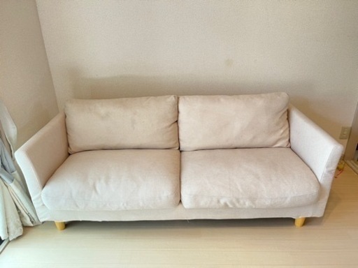 ニトリ 3人掛けソファ 布 カバー全取外し洗濯可能 ベージュ