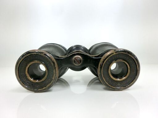 ■小型双眼鏡 ADENS FIELD GLASS 双眼鏡 オペラグラス 皮ケース付 アンティーク レトロ 戦前物 古道具 骨董 札幌 
