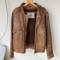 j516 原宿マザー M 本革 ボア襟ボアライナーの画像